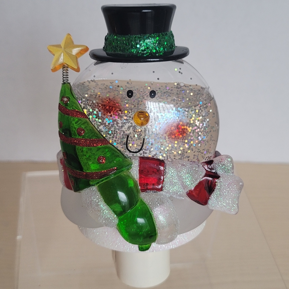 Seasons of Cannon Falls Acrylic Snowman Water Globe Night Light